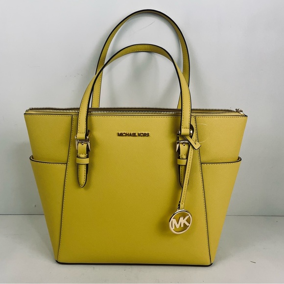 Michael Kors Yellow Large Charlotte Tote Bag New With Tags - Picture 1 of 16